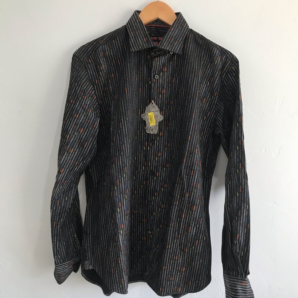 Visconti Black Long Sleeve Button Up Dress Shirt